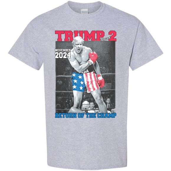 President Donald Trump Round 2 T-shirt Return Of The Champ Republican 2024 - Picture 3 of 3